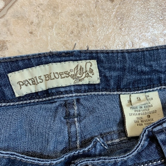 Juniors Paris Blues Bootcut Jeans Distressed Denim Sz 9 - Picture 3 of 10